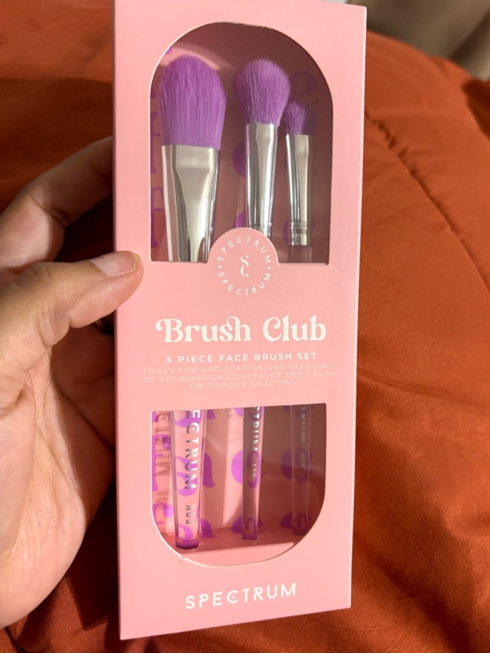 Spectrum Purple Brush Club 3-Piece Face Brush Set NEW! Professional Performance